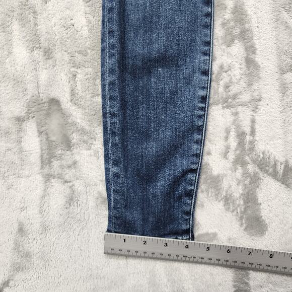 7 For All Mankind 7FAM Jeans Womens 24 Blue Dark Wash Faded High Rise Skinny - Picture 13 of 14